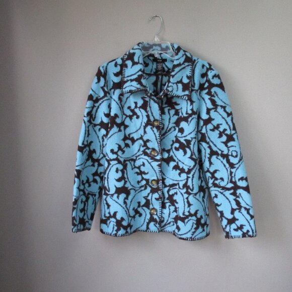 Womens Kial Fleece Jacket Size Large Brown Blue - Picture 1 of 6